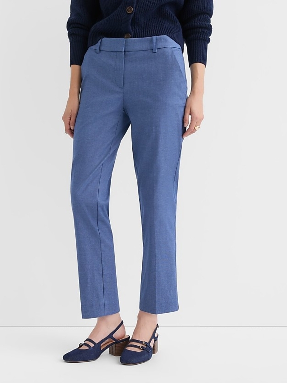 Loft Riviera Slim Pants Blue Multi | Size 8